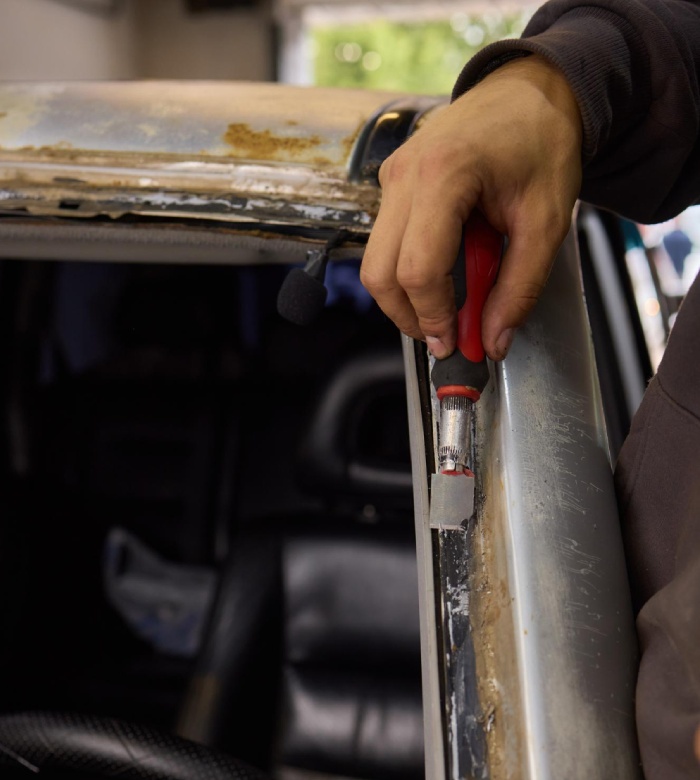 Dépose pare-brise véhicule